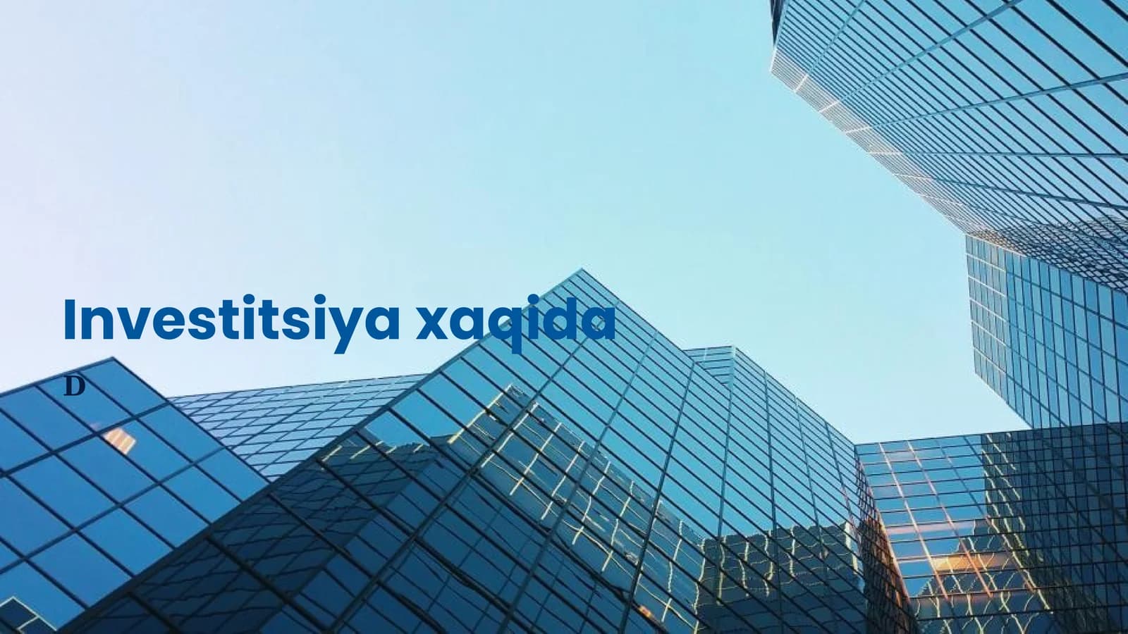 Investitsiya xaqida