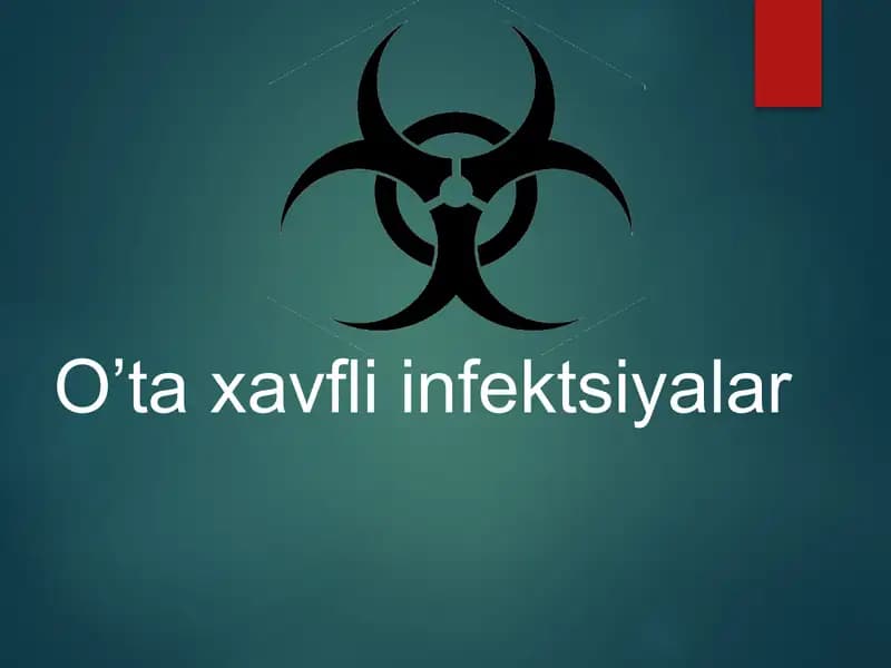 O’taxavfli infektsiyalar