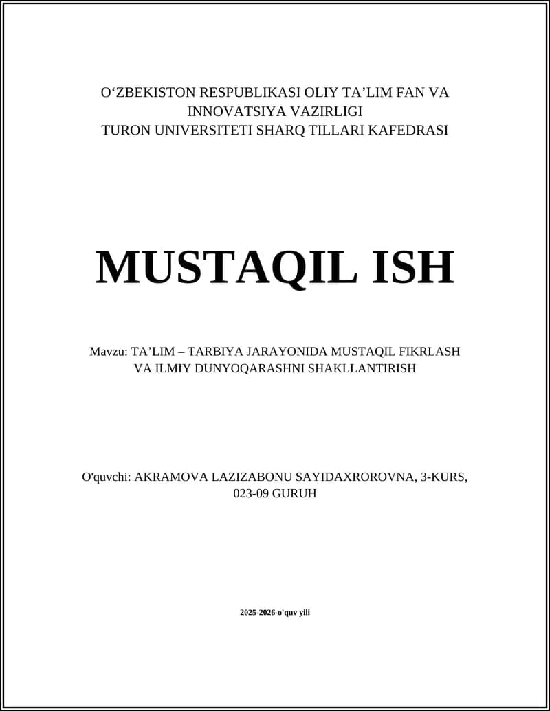 MUSTAQIL ISH