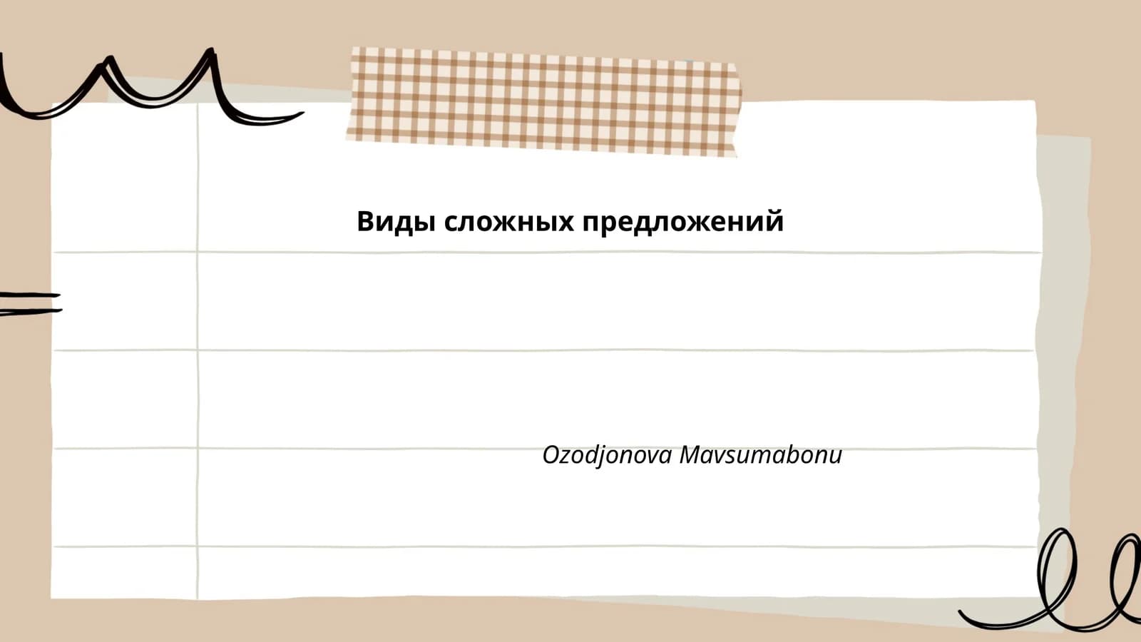 Виды сложных предложений