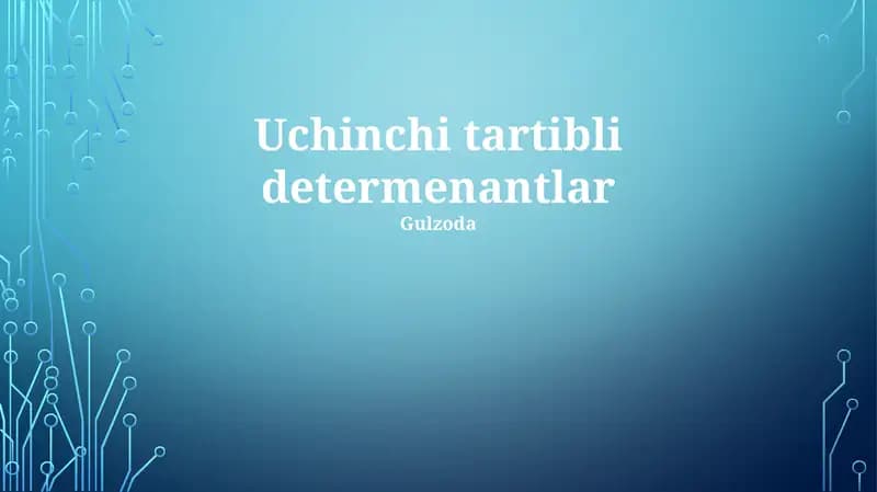 Uchinchi tartibli determinantlar
