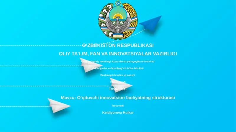 Oʻqituvchi innovatsion faoliyatning strukturasi