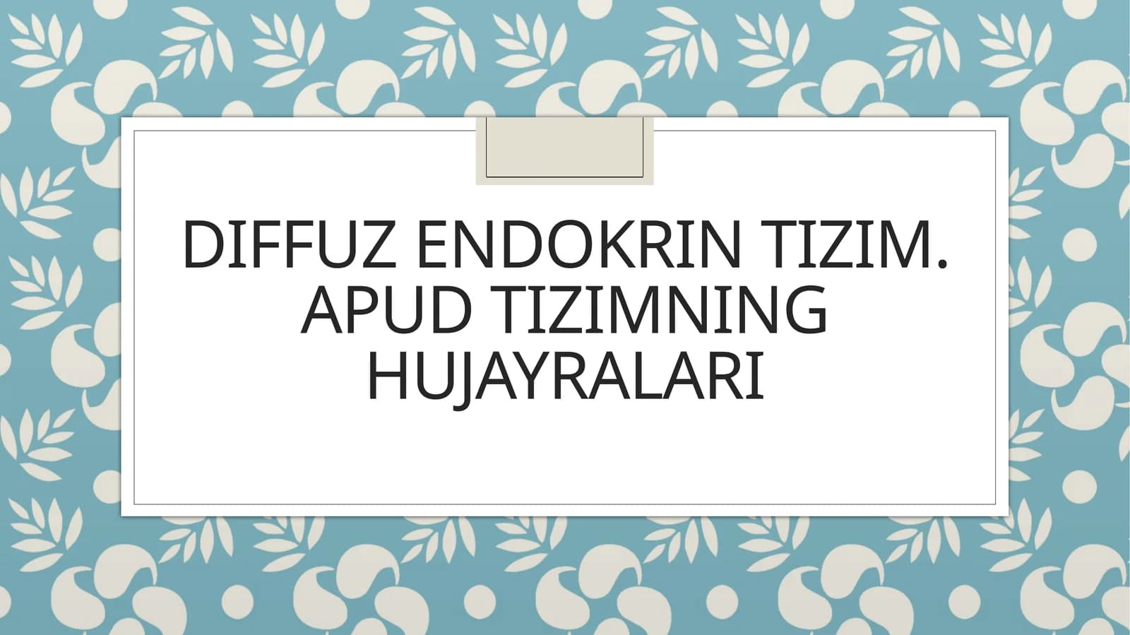 Diffuzendokrin Tizim
