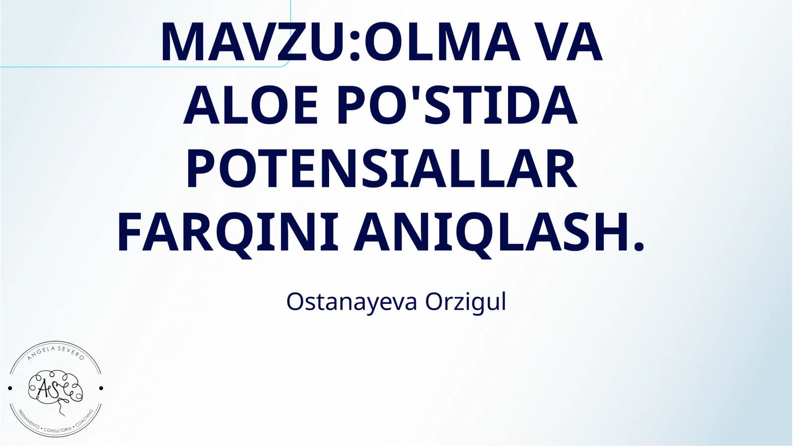 OLMA VA ALOE PO'STIDA POTENSIALLAR FARQINI ANIQLASH