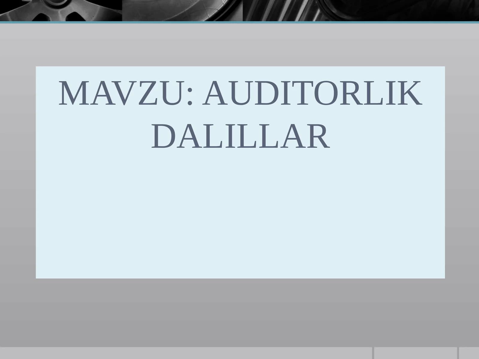 AUDITORLIK DALILLAR
