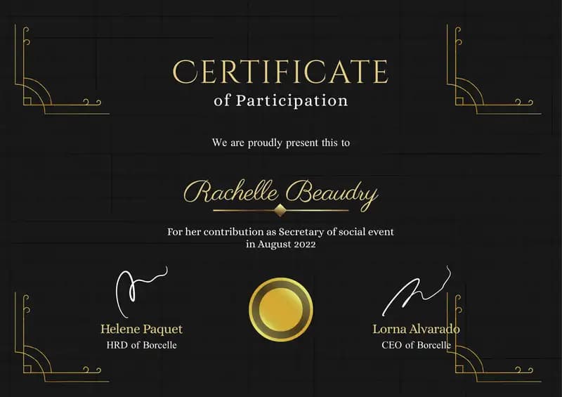 Certificate of Participation