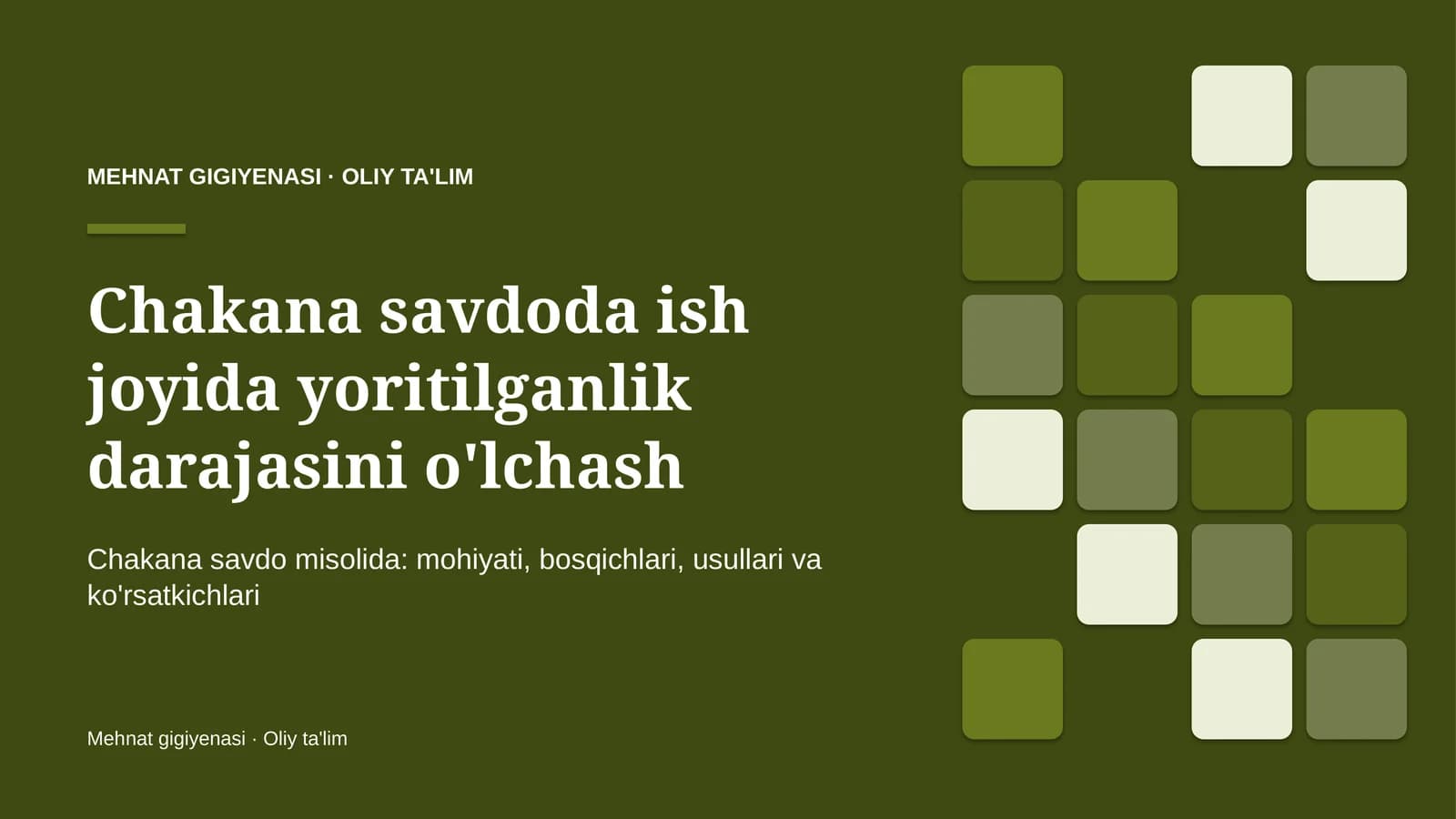 Mehnat gigiyenasi · Oliy ta'lim