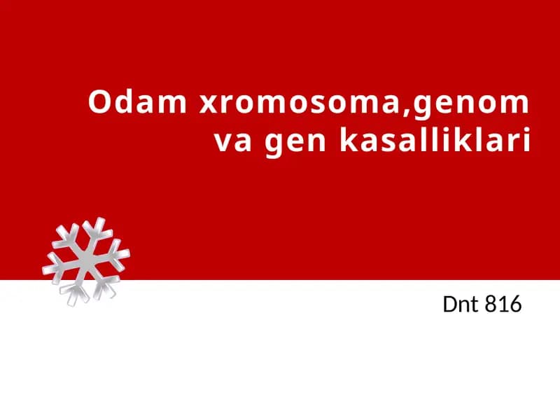 Odamxromosoma, genom va gen kasalliklari