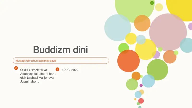 Buddizmni Mustaqilish uchun Taqdimot Slaydi