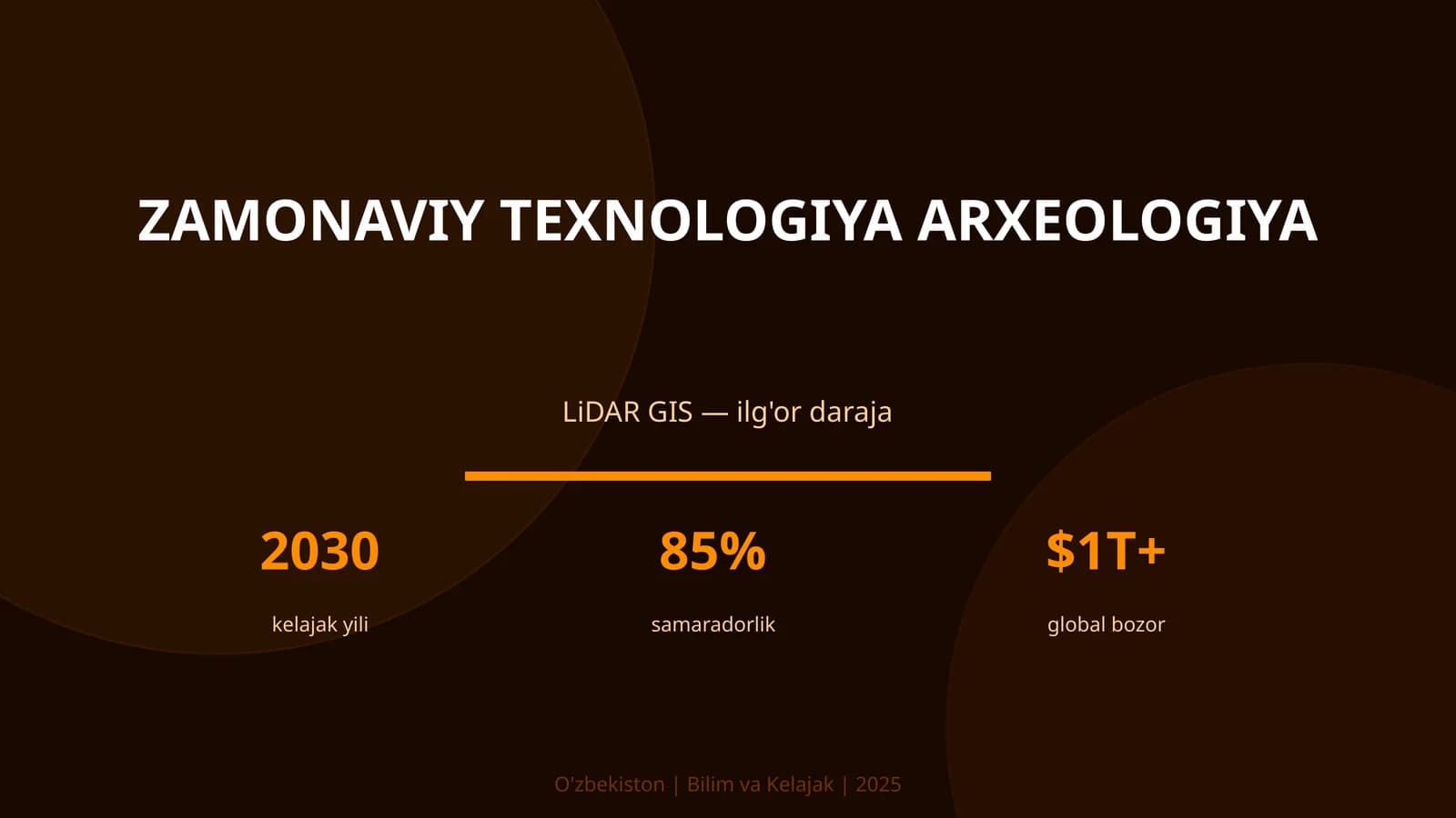 ZAMONAVIY TEXNOLOGIYA ARXEOLOGIYA