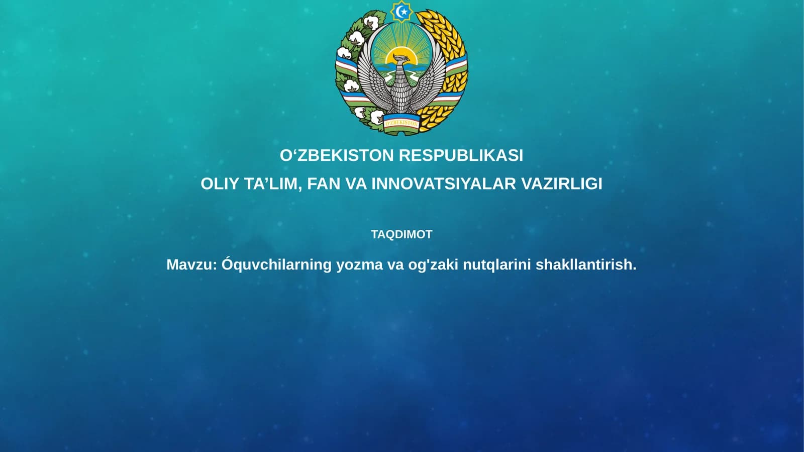 Yozma va og'zaki aloqa ko'nikmalari