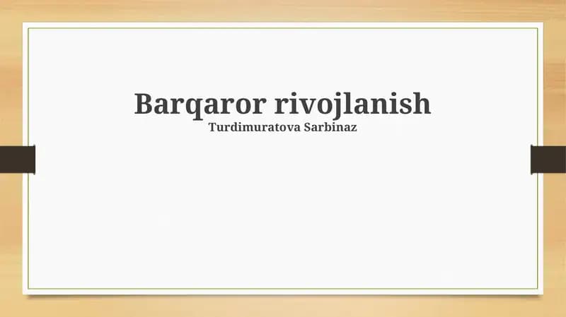 Barqaror rivojlanish