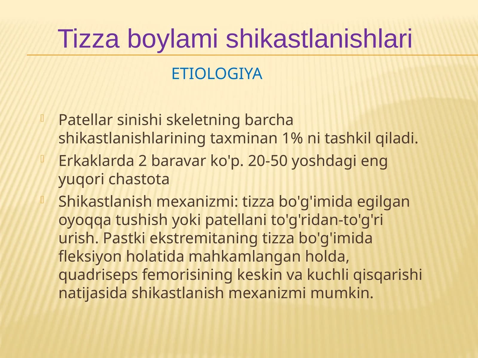 Tizza boylami shikastlanishlari