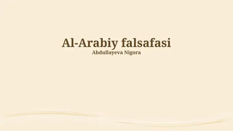 Al-Arabiy falsafasi