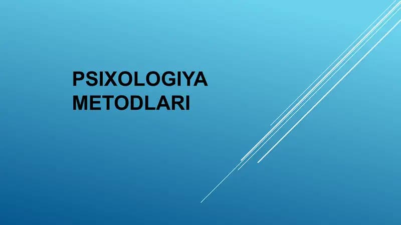 Psixologiya Metodlari