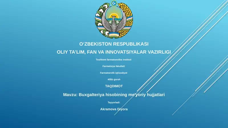 Buxgalteriya hisobining me'yoriy hujjatlari