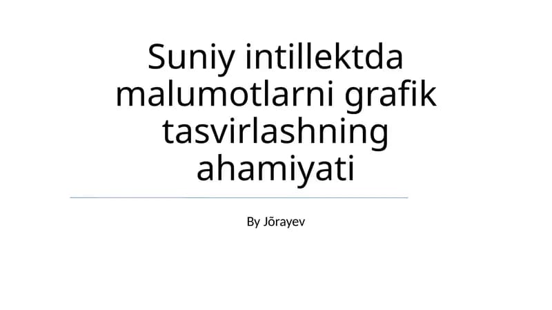 Suniy intellekt va ma'lumotlar grafikasi