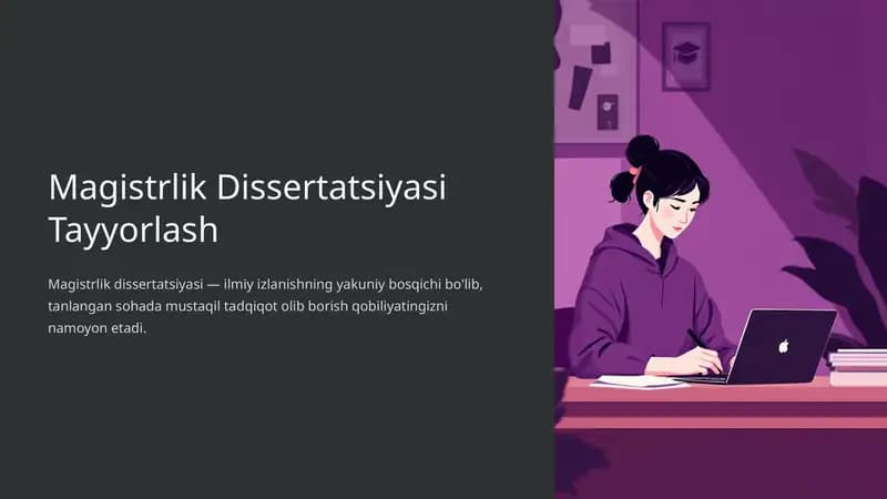 Magistrlik Dissertatsiyasi Tayyorlash