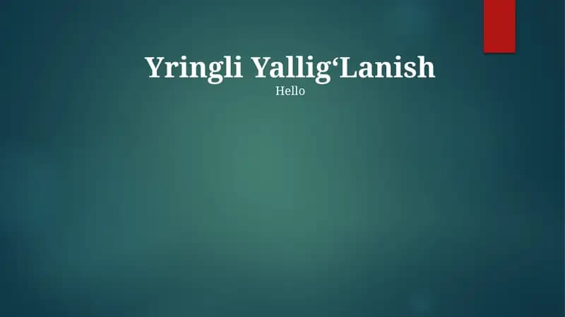 Yringli YalligʻLanish