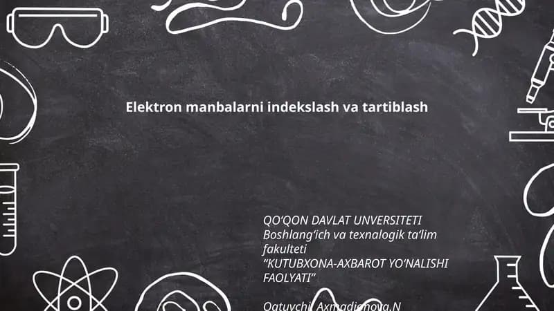 Elektron manbalarni indekslash va tartiblash