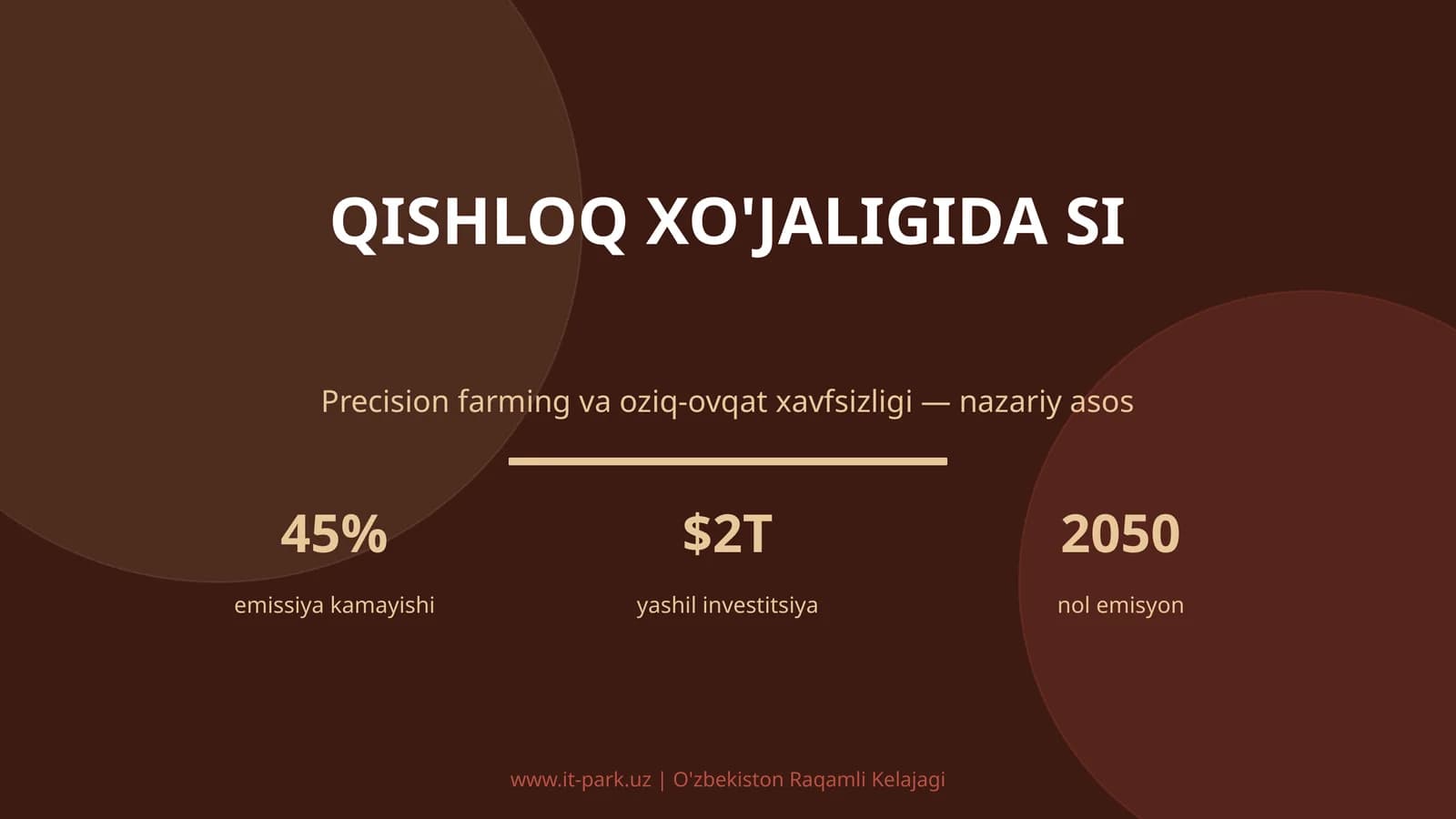 Qishloq xo'jaligida SI