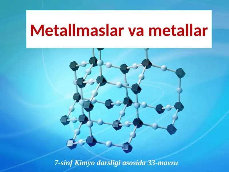 Metallmaslar va metallar