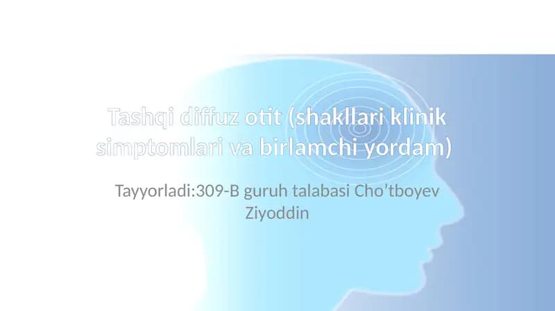 Tashqi diffuz Otit