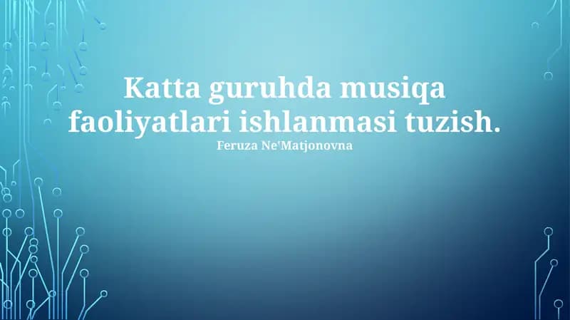 Musiqa Faoliyatlari Ishlanmasi Tuzish