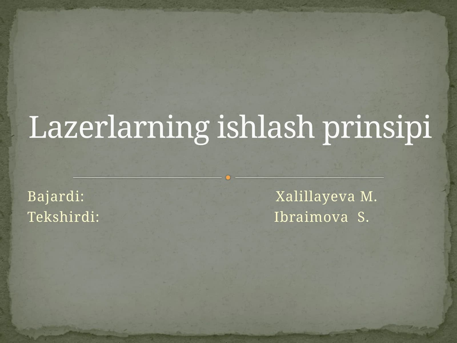 Lazerlarning ishlanish prinsipi