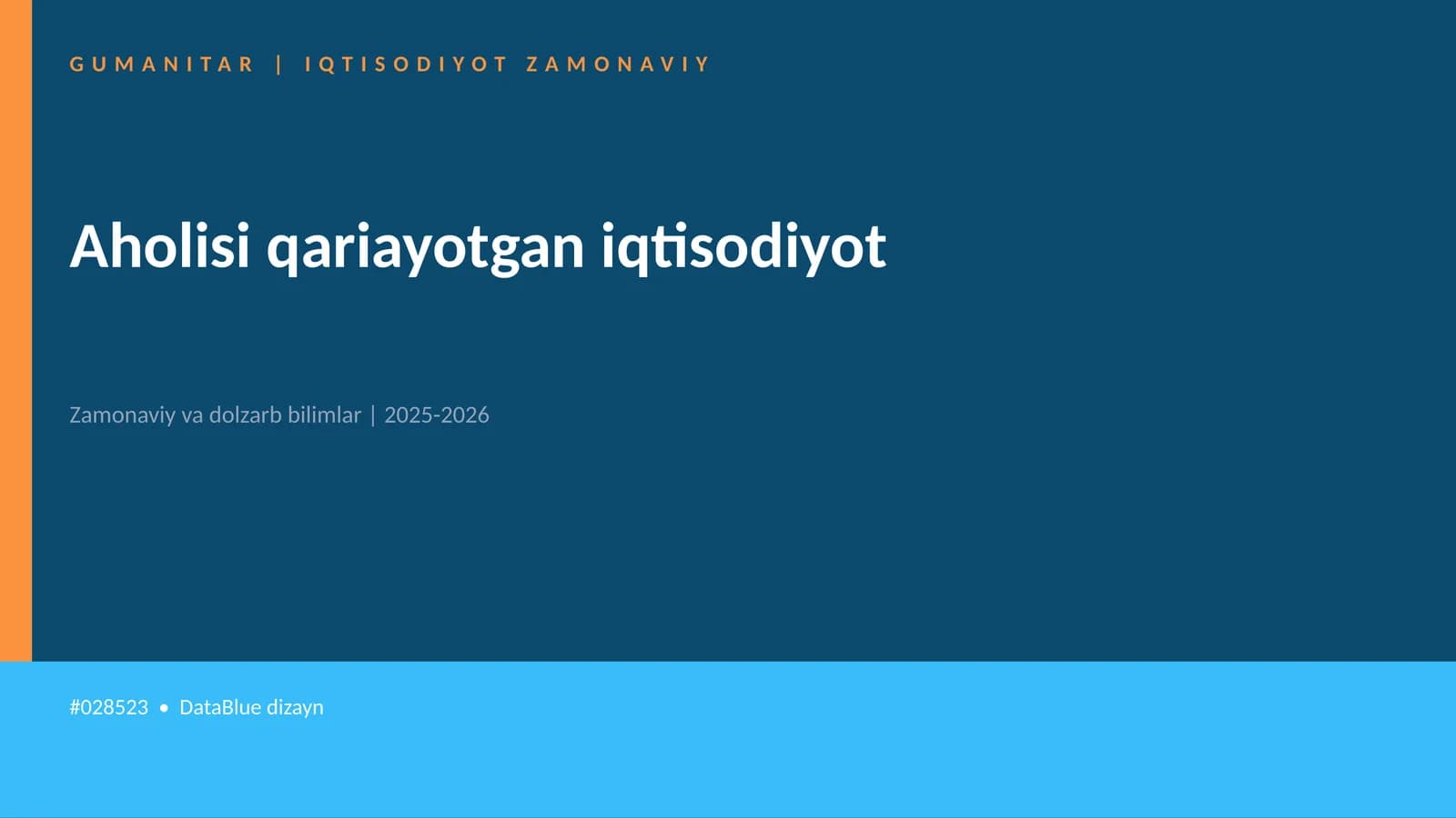 Aholisi qariayotgan iqtisodiyot