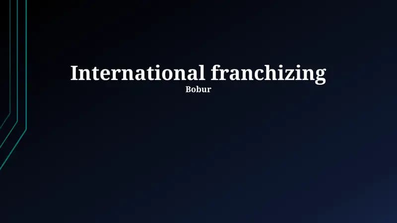 Xalqaro franchayzing