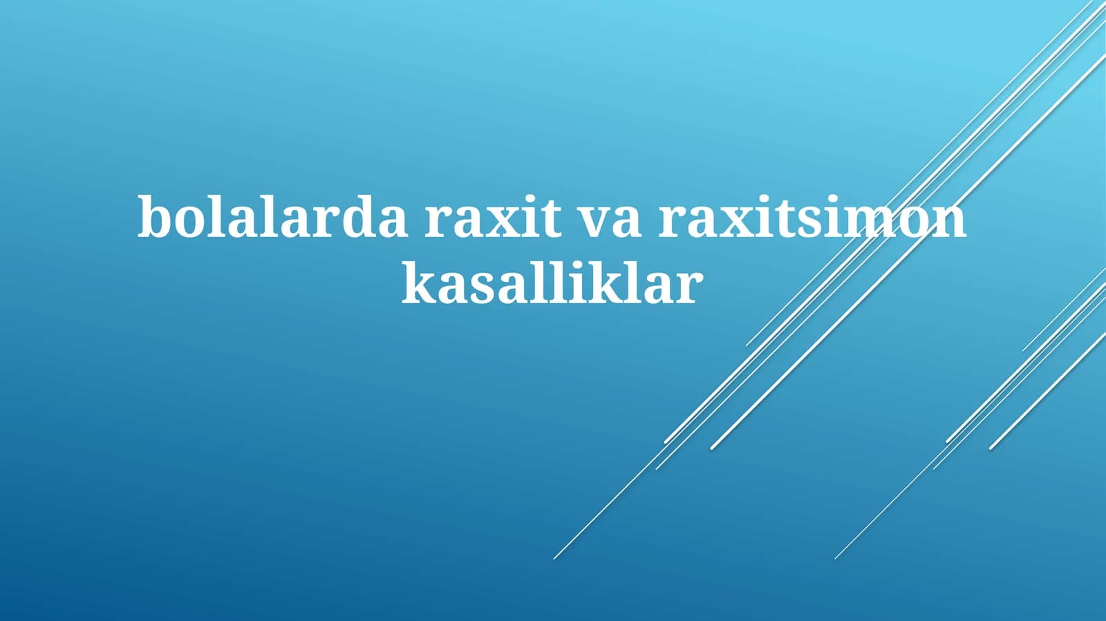 Raxit va Raxitga O'xshash Kasalliklar