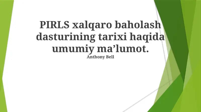 PIRLS xalqaro baholash dasturi