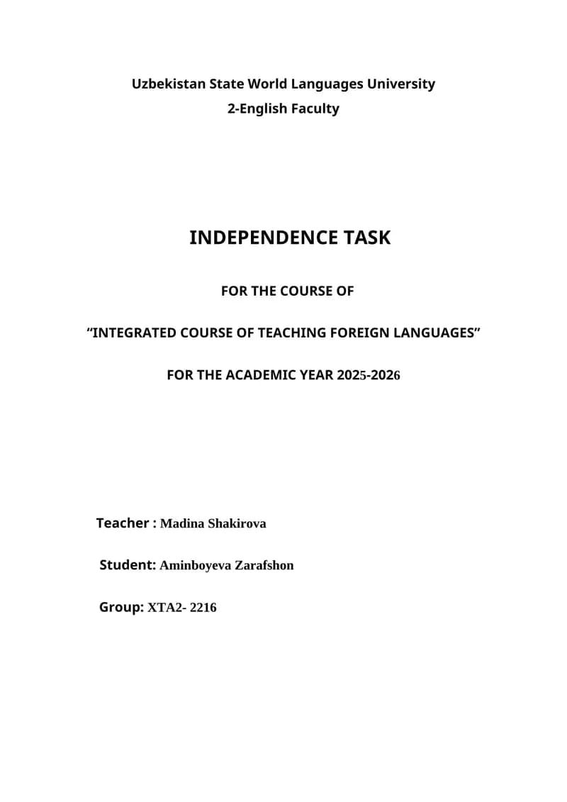 Principles of Language Assessment and Test Design