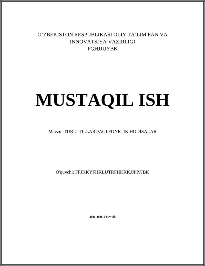 TURLI TILLARDAGI FONETIK HODISALAR