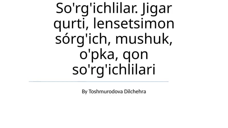 O'pka trematodasi