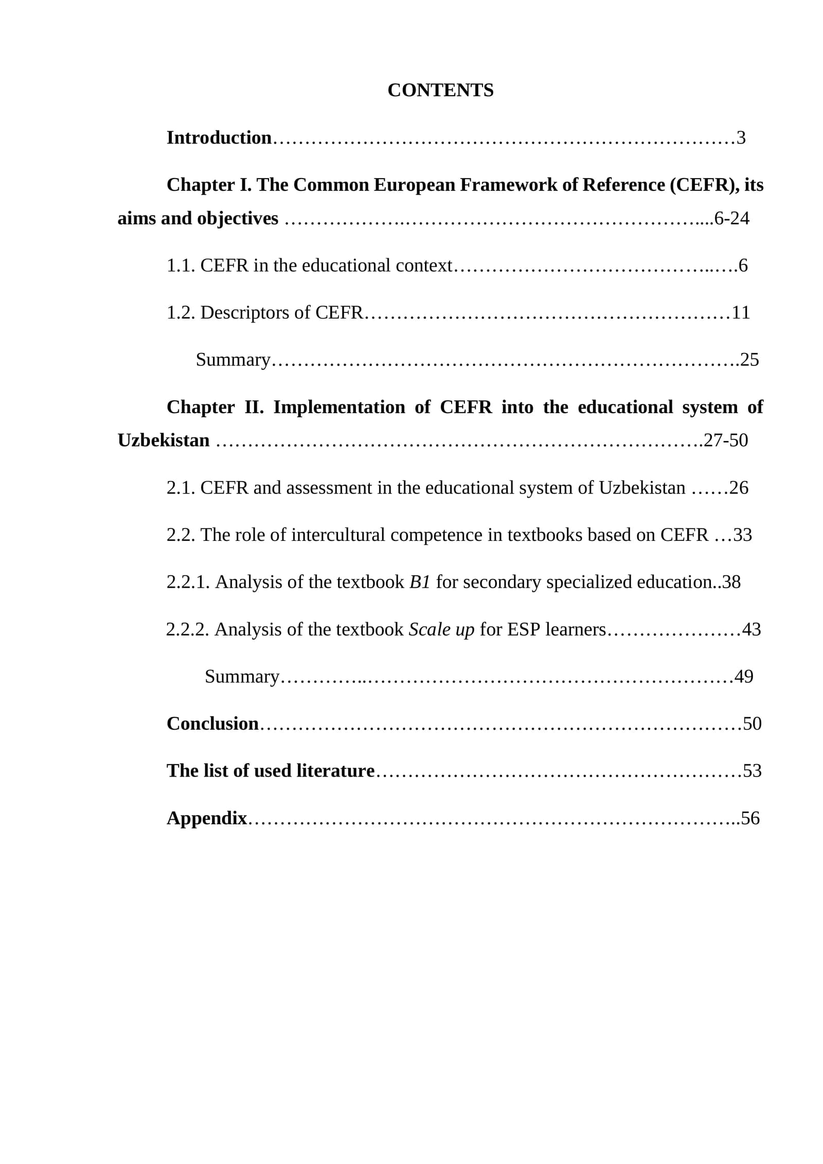 The Common European Framework of Reference (CEFR), its aims and objectives