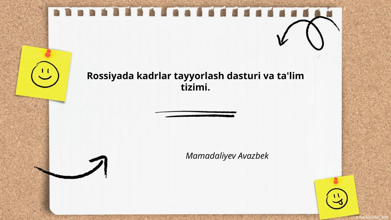 Rossiyada kadrlar tayyorlash dasturi va ta'lim tizimi