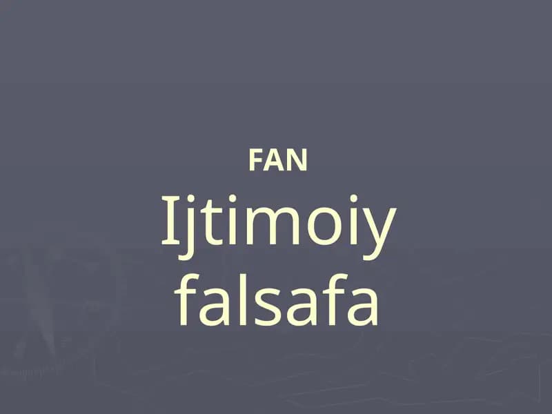 Ijtimoiy Falsafa