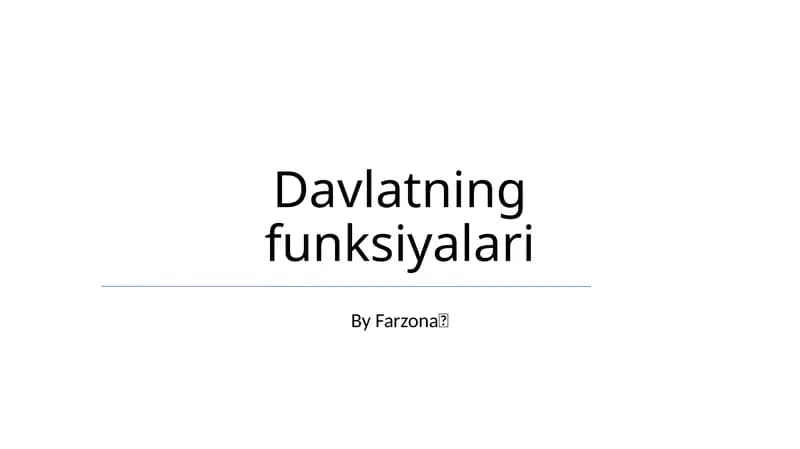 Davlatning funksiyalari