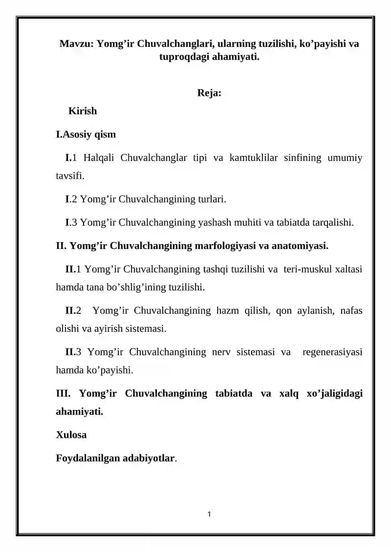 Yomg’ir Chuvalchanglari