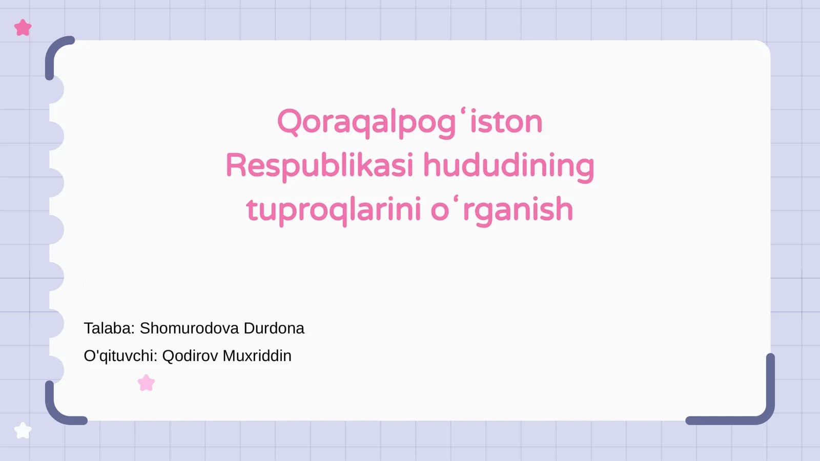Qoraqalpogʻiston Respublikasi hududining tuproqlarini oʻrganish