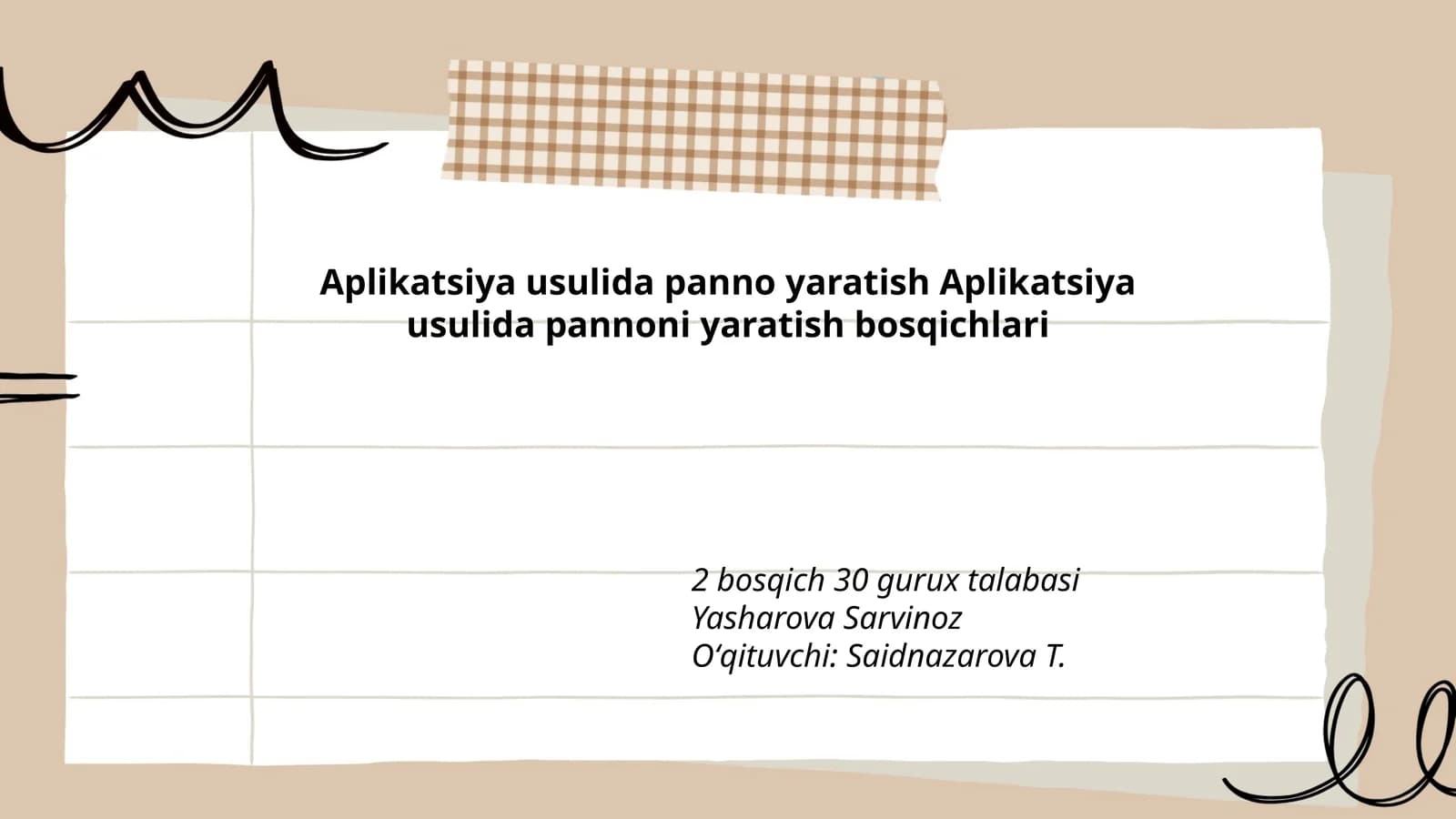 Aplikatsiya usulida panno yaratish