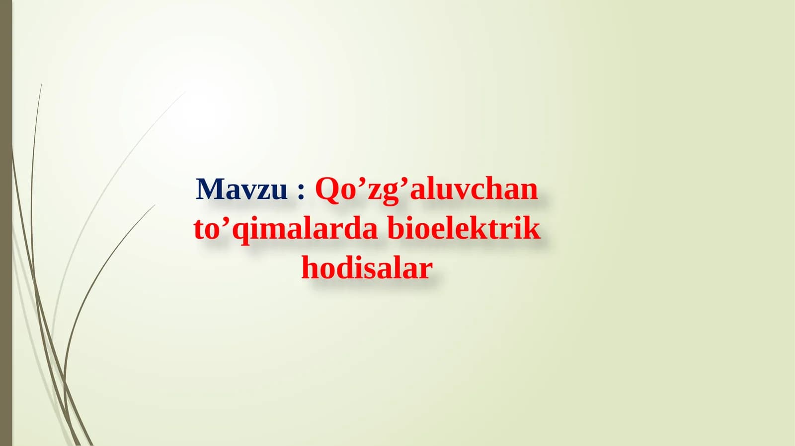 Qo’zg’aluvchan to’qimalarda bioelektrik hodisalar
