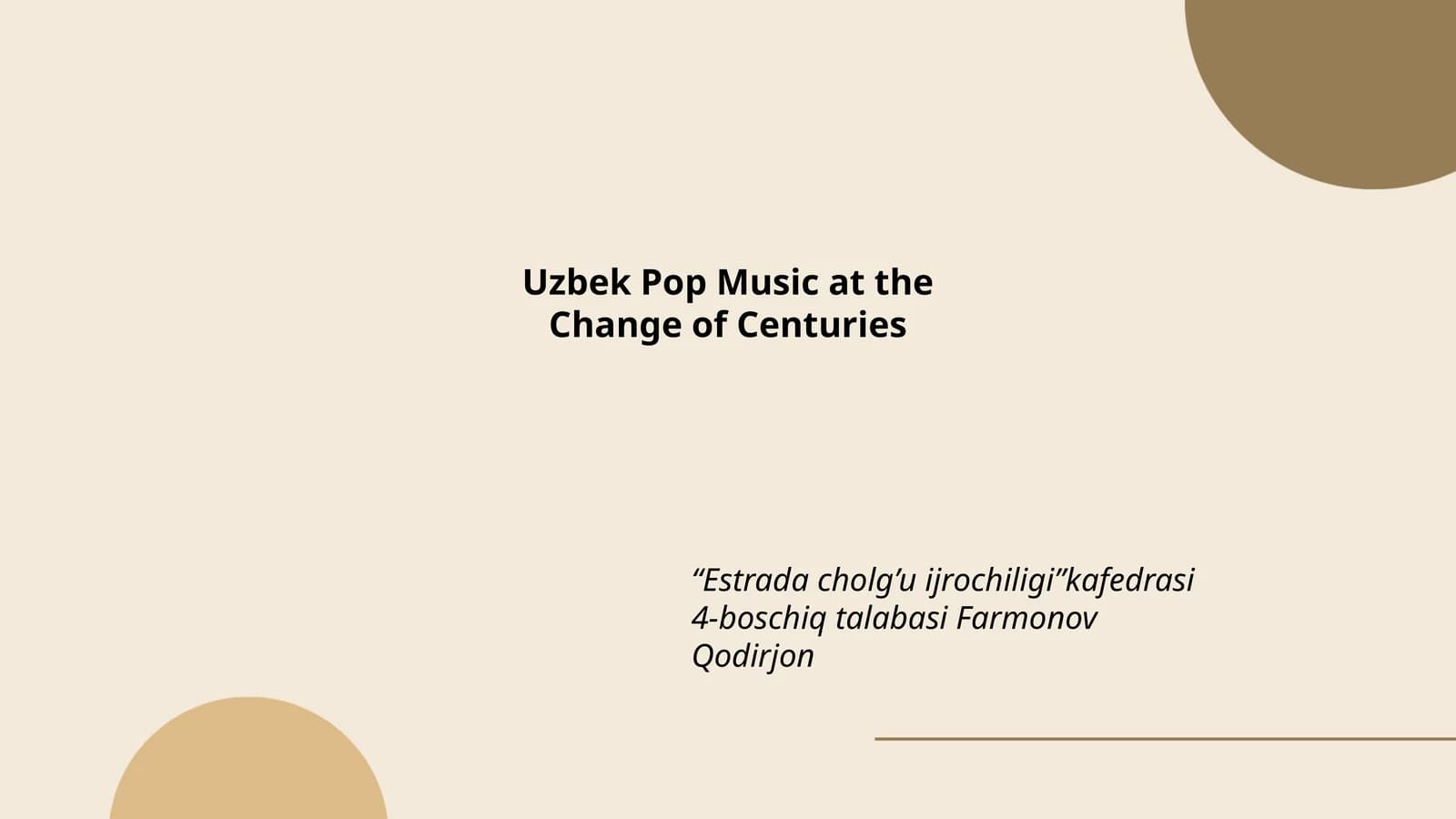 Uzbek Pop Music at the Change of Centuries
