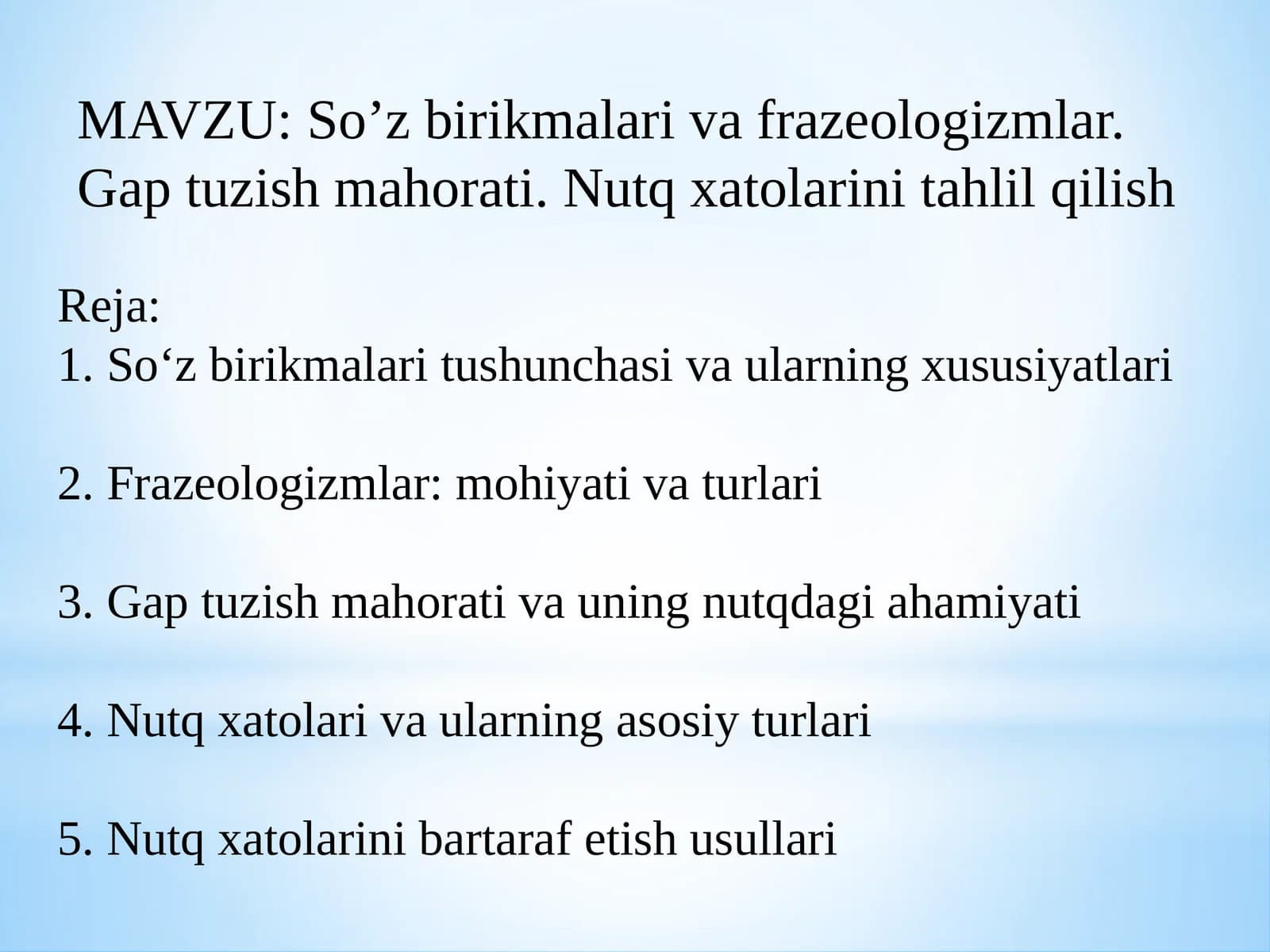 So’z birikmalari va frazeologizmlar