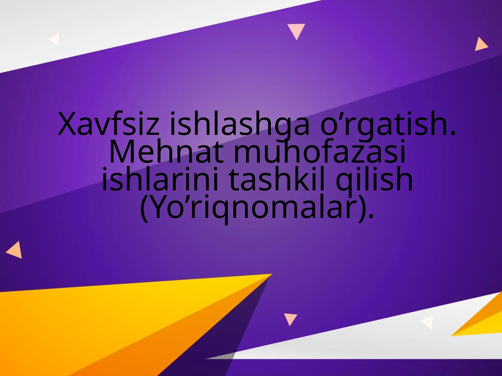 Mehnat muhofazasi yo'riqnomasi
