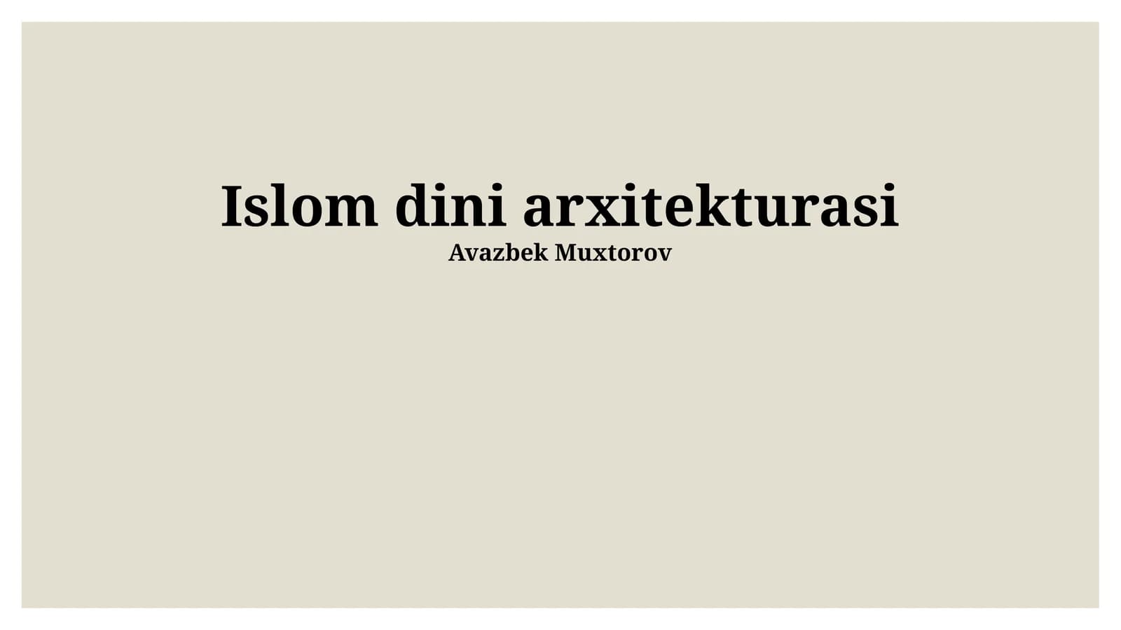 Islom dini arxitekturasi