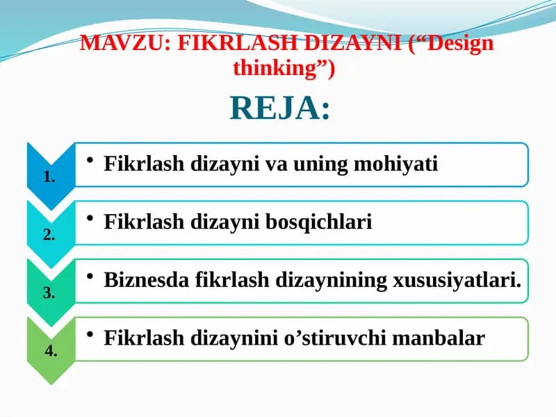Fikrlash Dizayni (“Design thinking”)