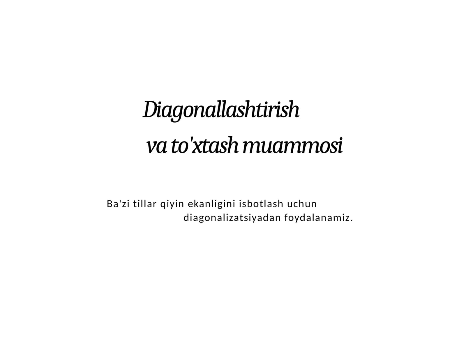 Diagonallashtirish